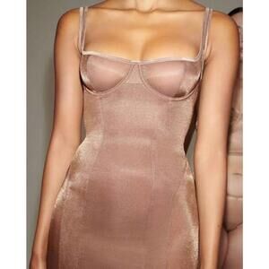 SKIMS Glissenette Corset Dress Sienna Sheer Shimmer Boned Mini Dress XXS NWT